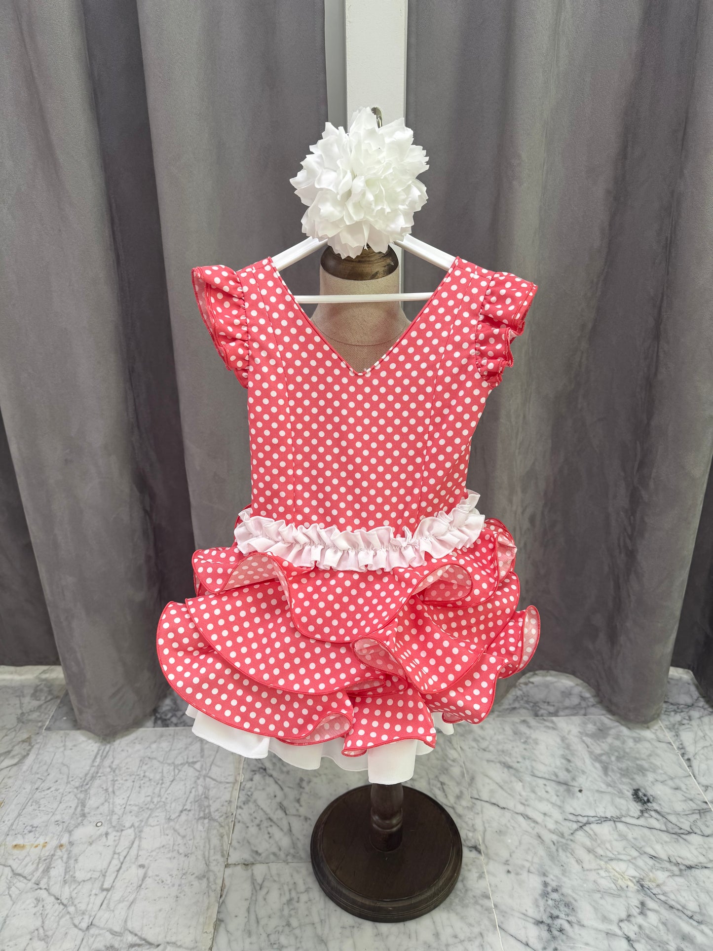 VESTIDO FLAMENCA NIÑA CORAL