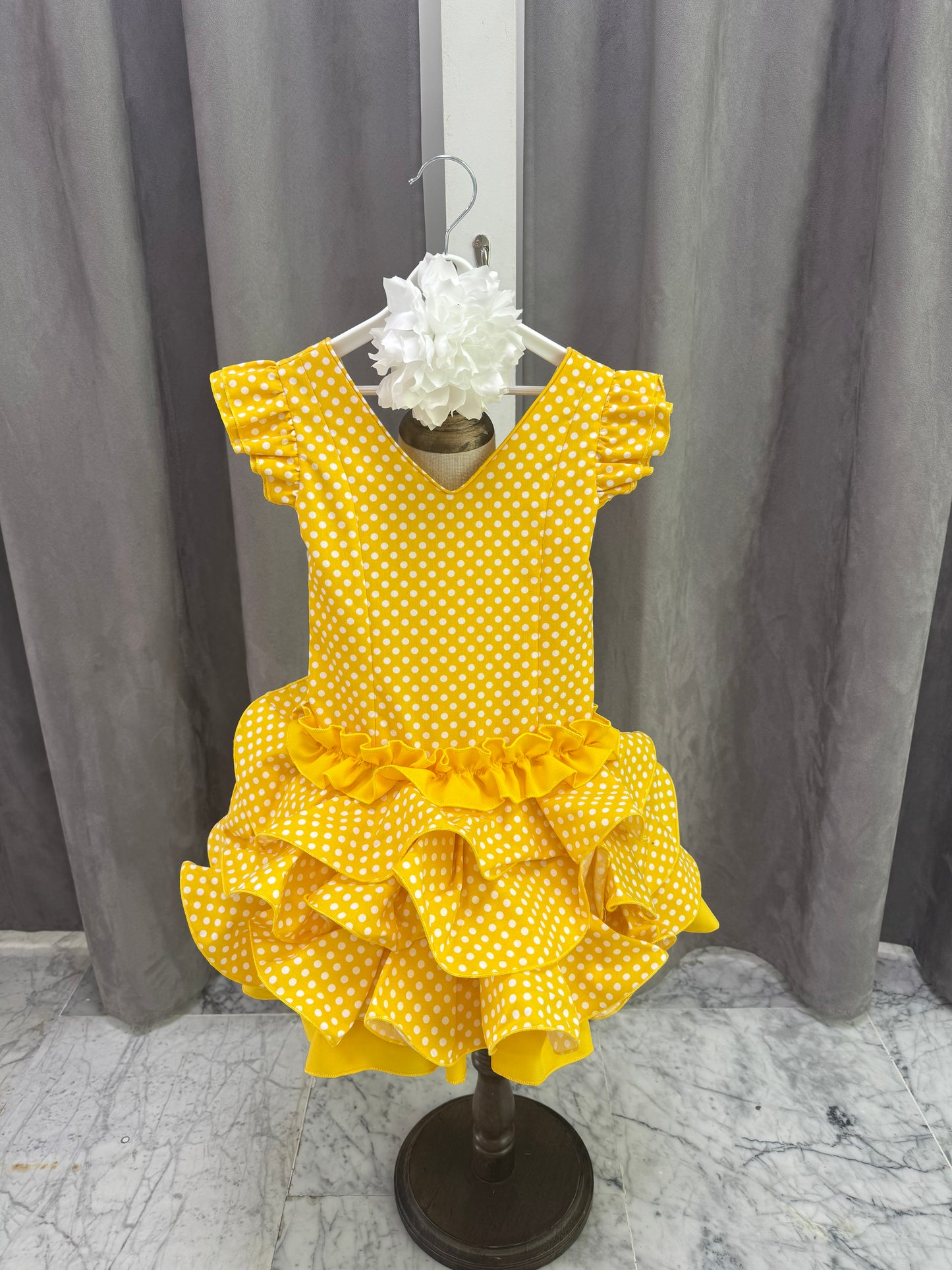 VESTIDO FLAMENCA NIÑA AMARILLO