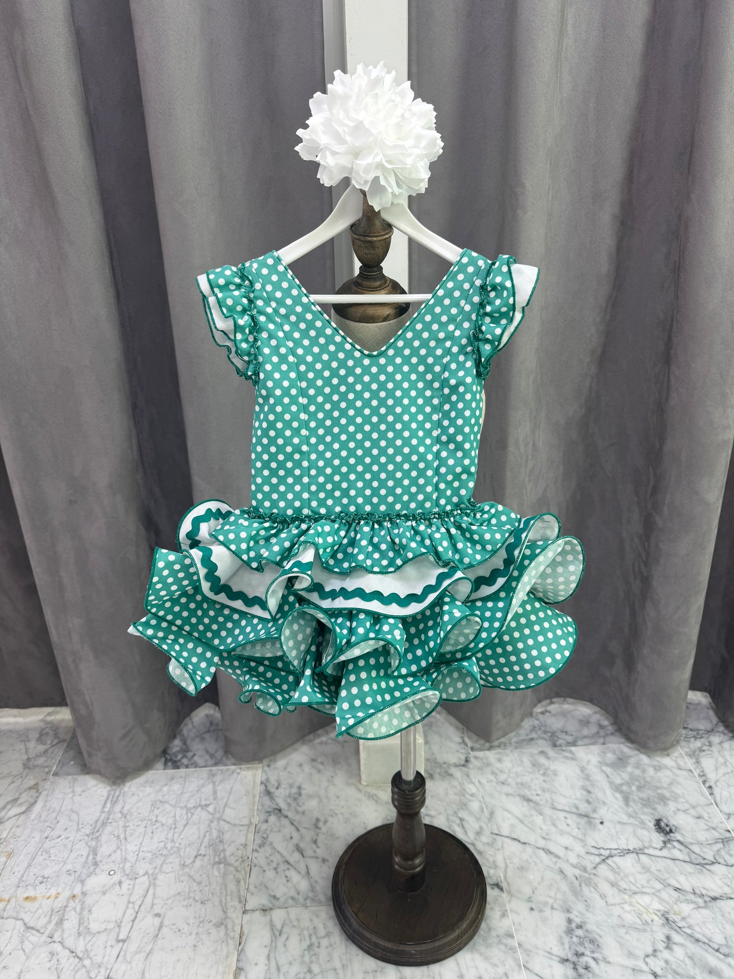 VESTIDO FLAMENCA NIÑA VERDE