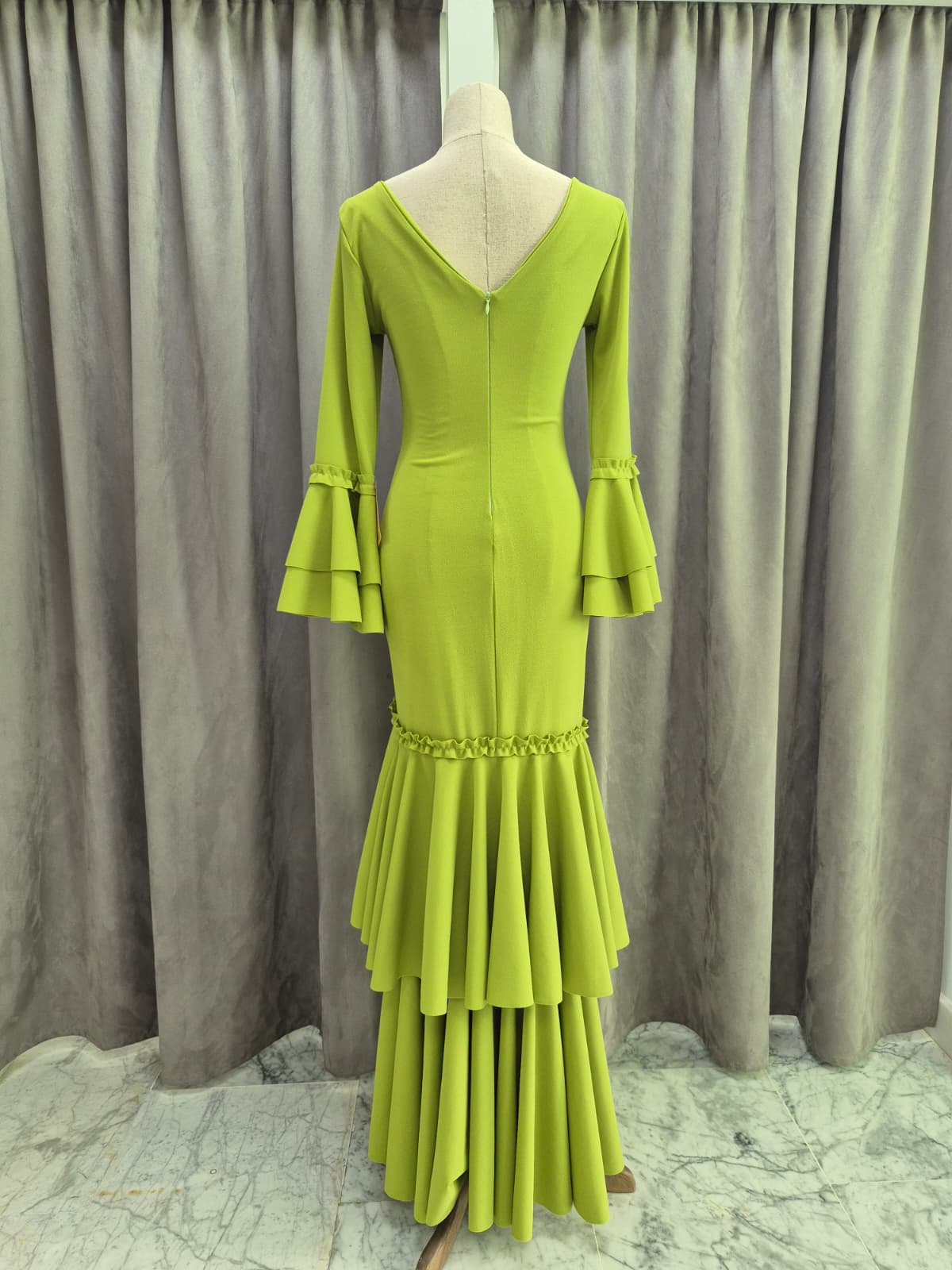 VESTIDO FLAMENCA VERDE LIMA