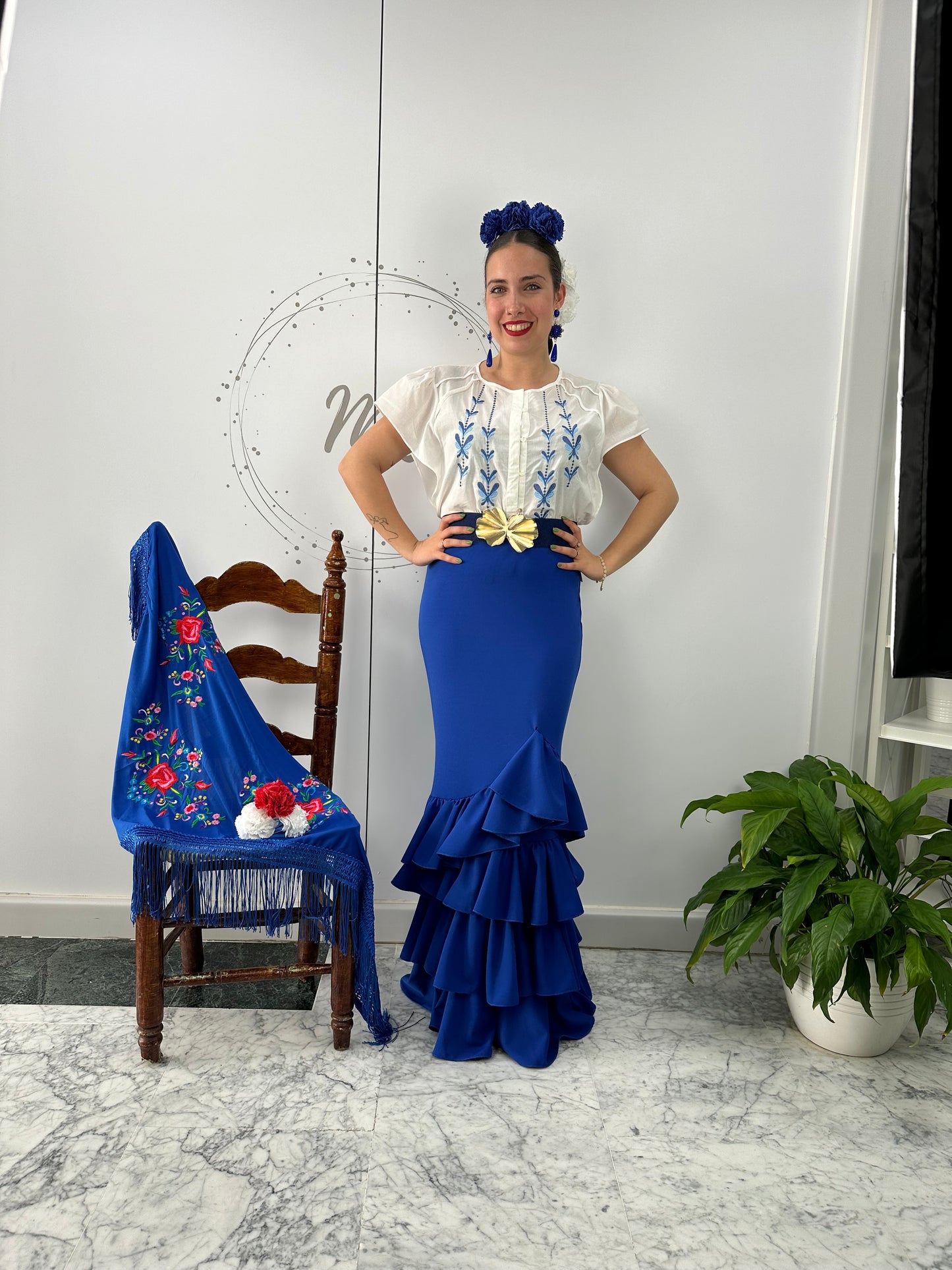 FALDA FLAMENCA AZUL ELECTRICO