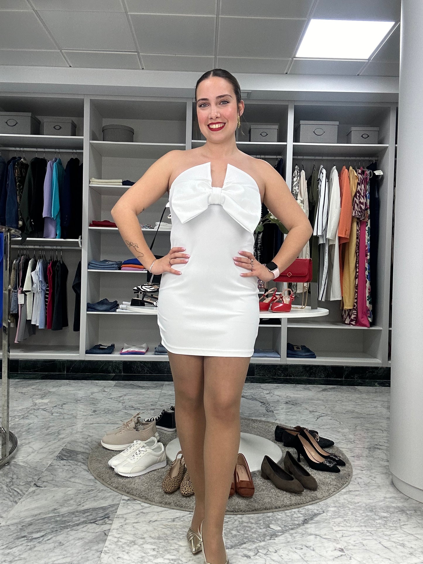 VESTIDO COQUETTE BLANCO