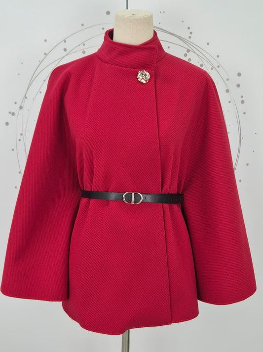 PONCHO PAÑO RAYAS CINTURON