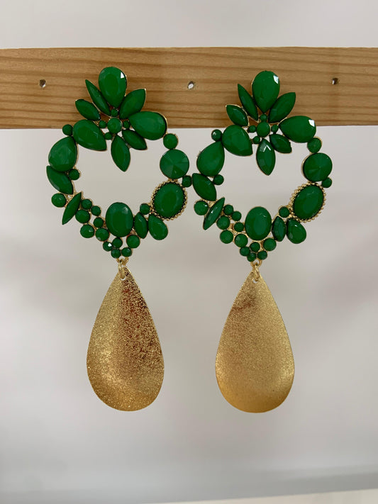 PENDIENTES CRISTAL VERDE