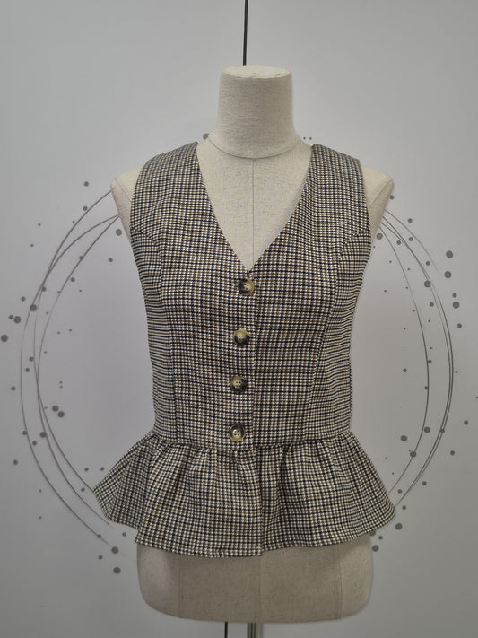 CHALECO CUADROS VOLANTE