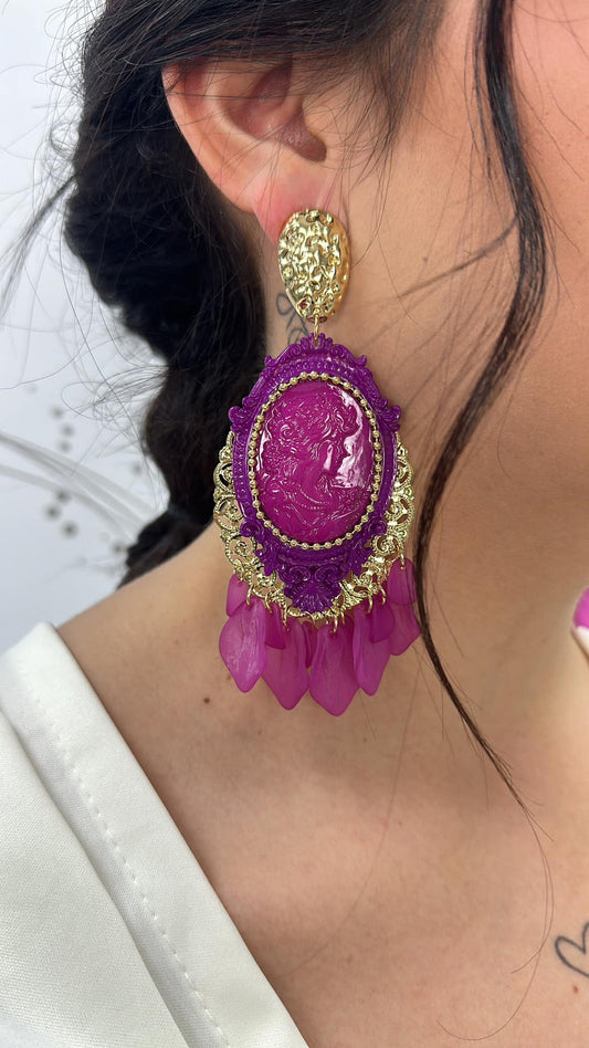 PENDIENTES FLAMENCA BUGANVILLA
