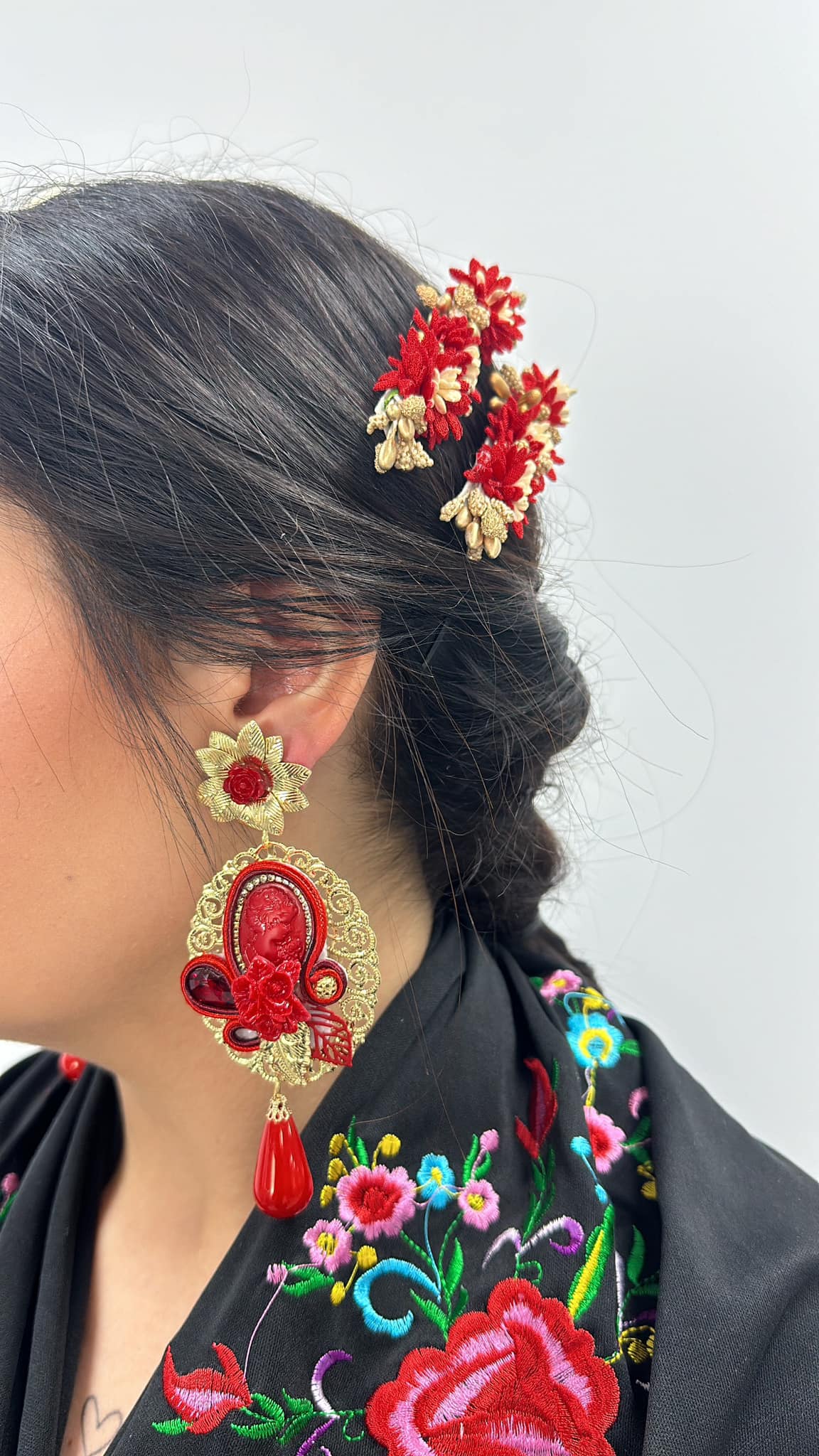 PENDIENTES FLAMENCA ROJO