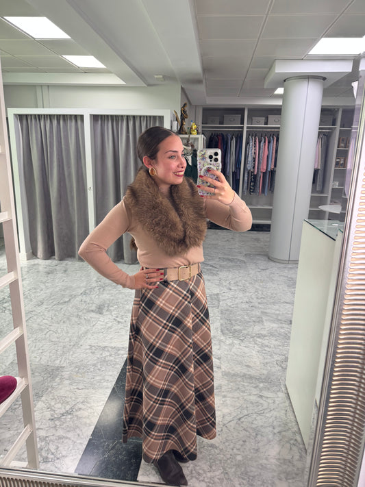 FALDA MEDIA CAPA CUADROS PEQUEÑOS