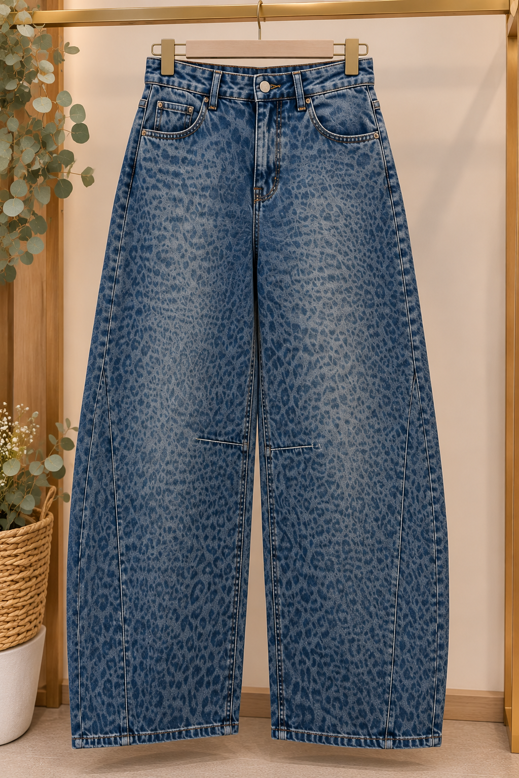 Pantalón Vaquero Barrel Animal Print