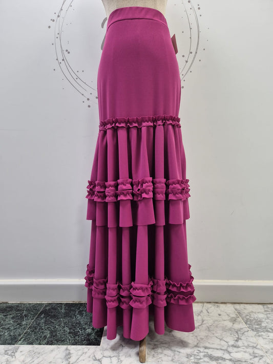 FALDA FLAMENCA VOLANTES FRUNCIDOS