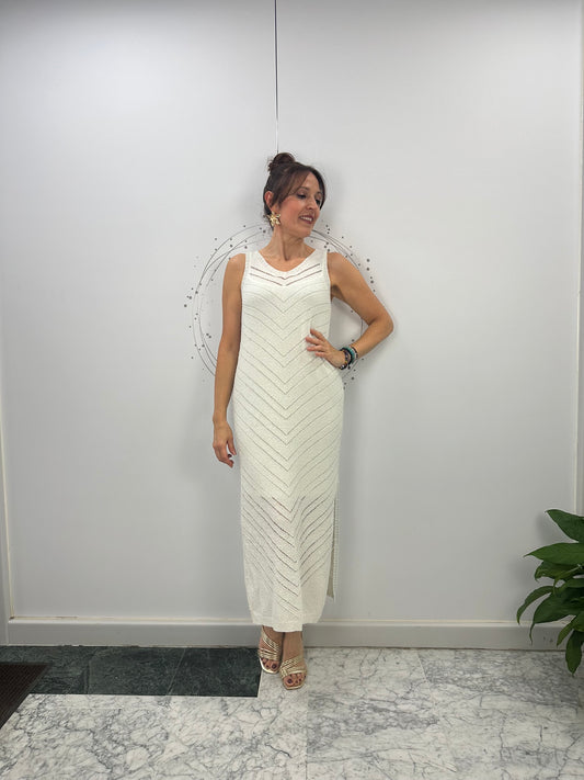 VESTIDO MIDI HILO BLANCO